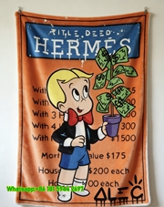 Richie Rich Money Tree Hermès Flannel Blanket IMG_5367